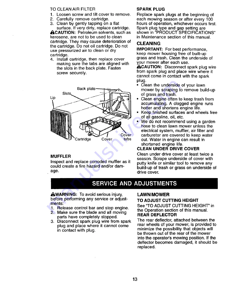 Craftsman 917.378460 Owner'S Manual Download Page 13