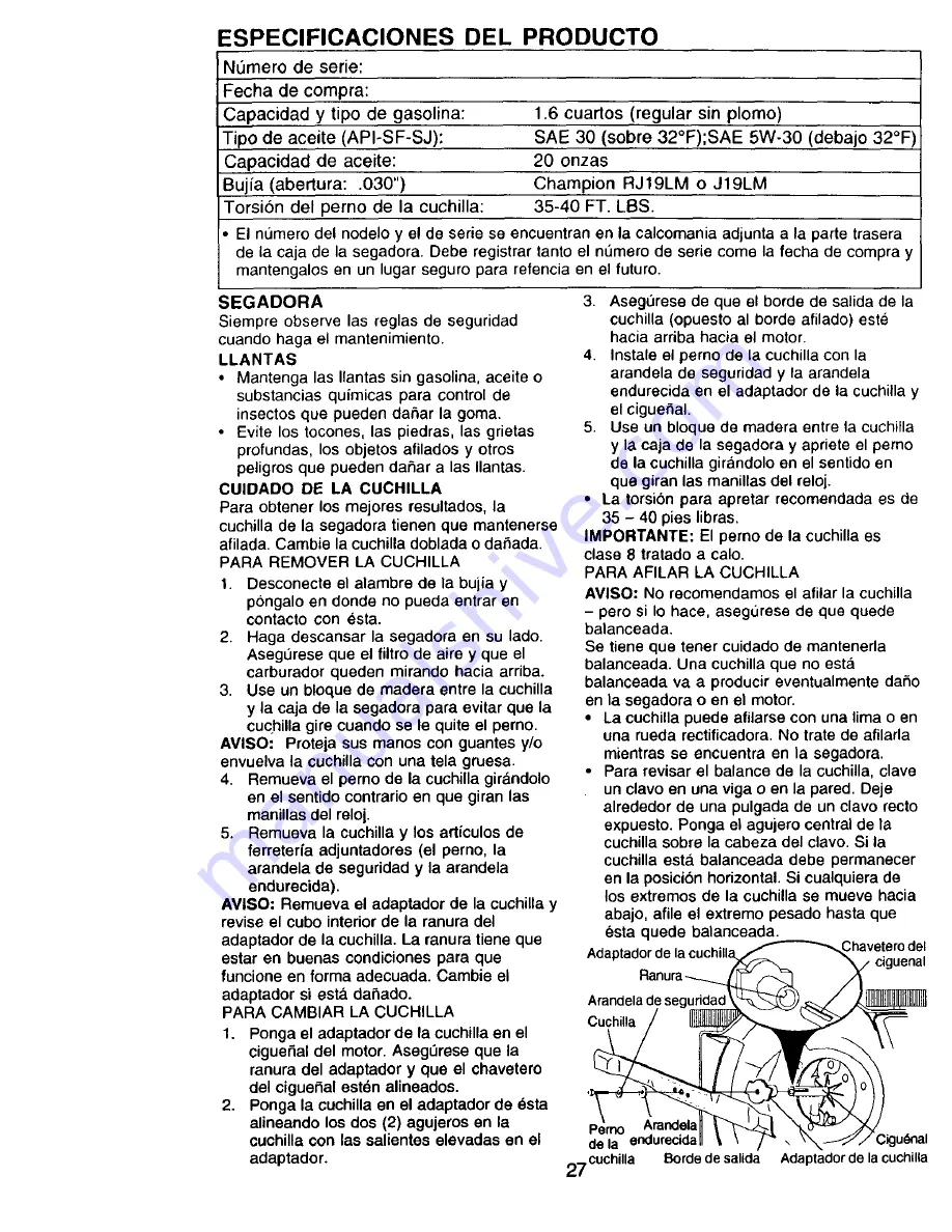 Craftsman 917.378460 Owner'S Manual Download Page 27