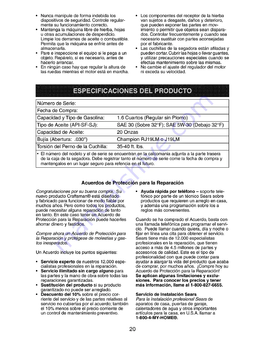 Craftsman 917.378642 Скачать руководство пользователя страница 20