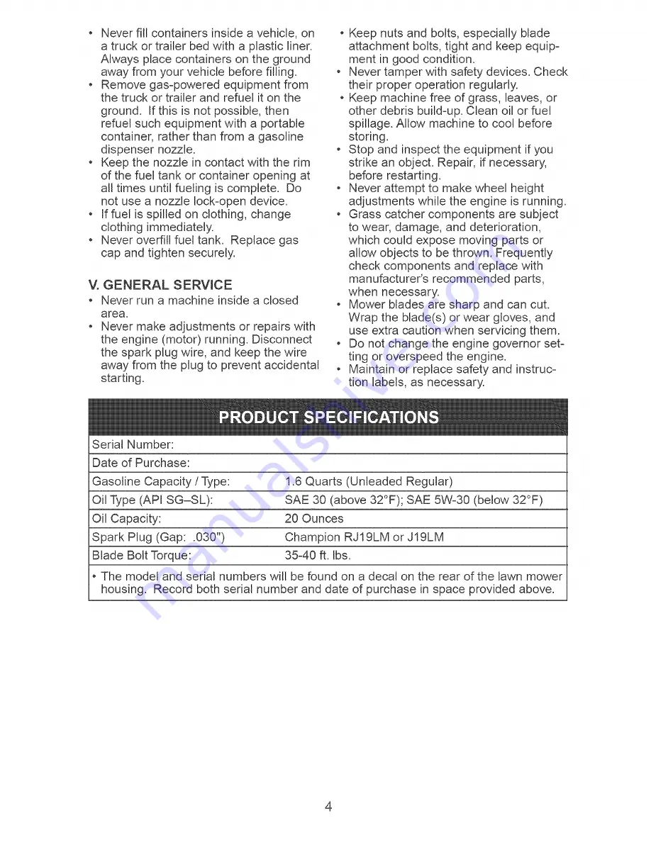 Craftsman 917.378760 Owner'S Manual Download Page 4