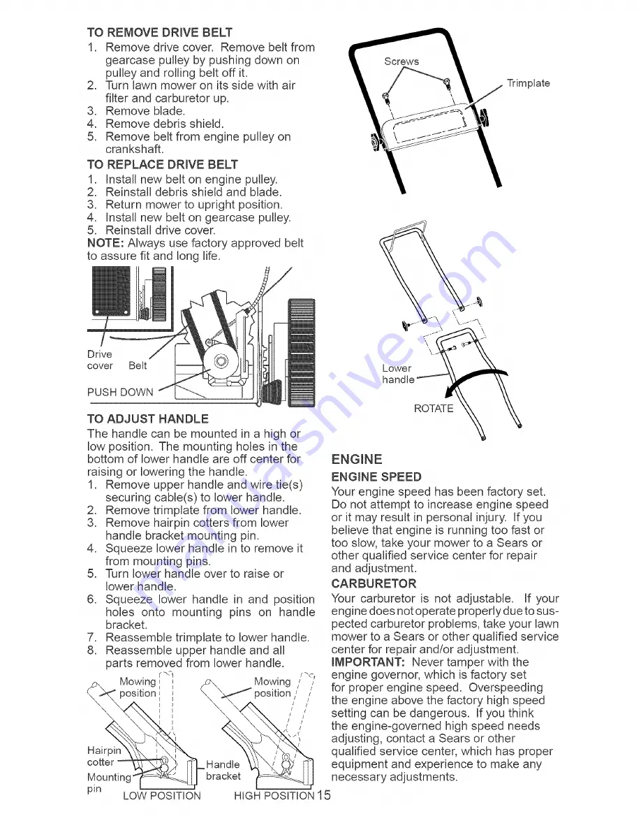 Craftsman 917.378890 Owner'S Manual Download Page 15