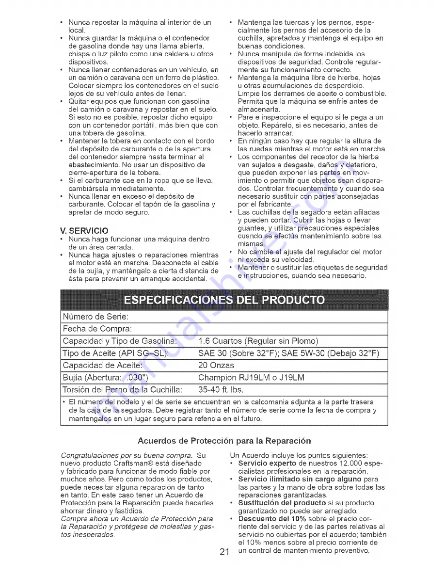 Craftsman 917.378890 Owner'S Manual Download Page 21