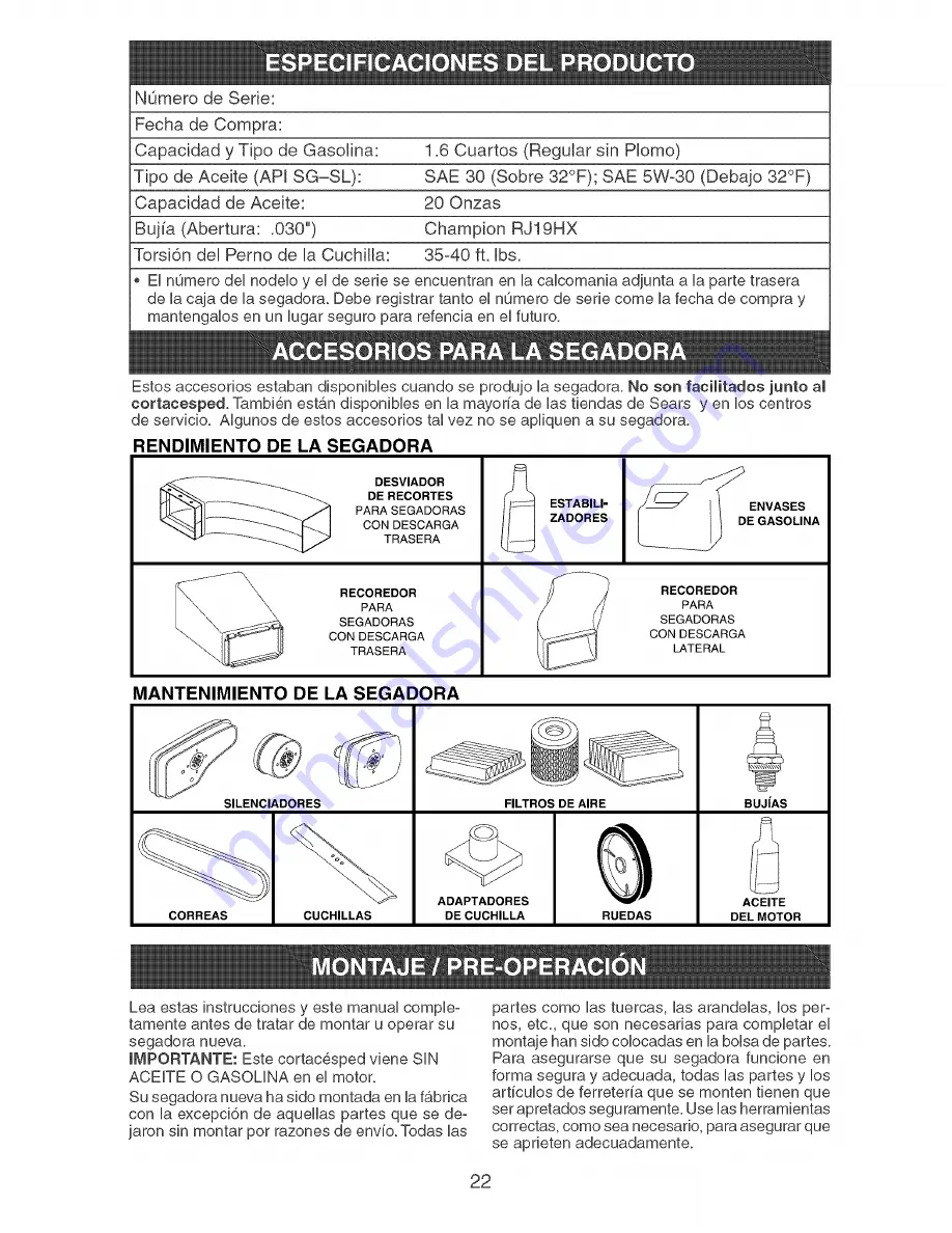 Craftsman 917.378931 Скачать руководство пользователя страница 22