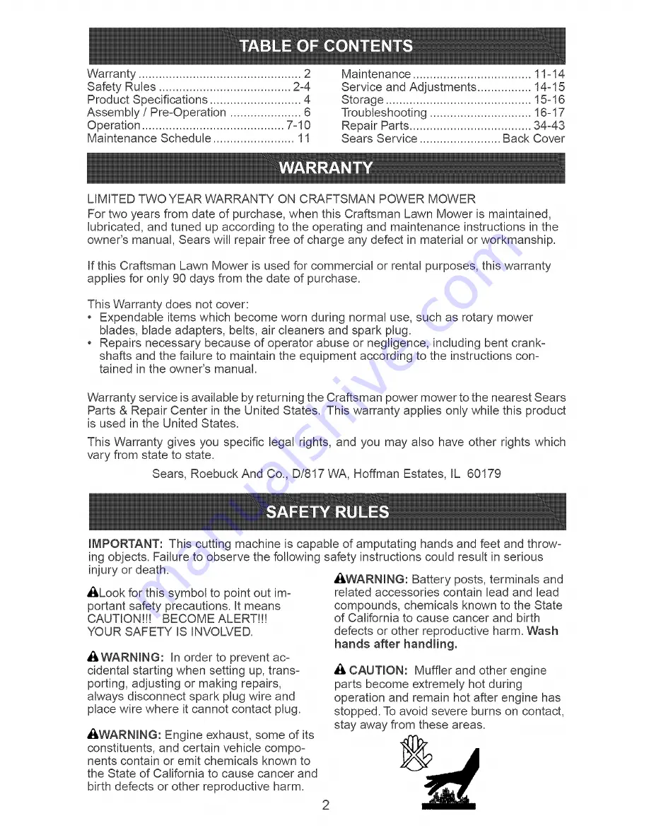 Craftsman 917.378990 Owner'S Manual Download Page 2