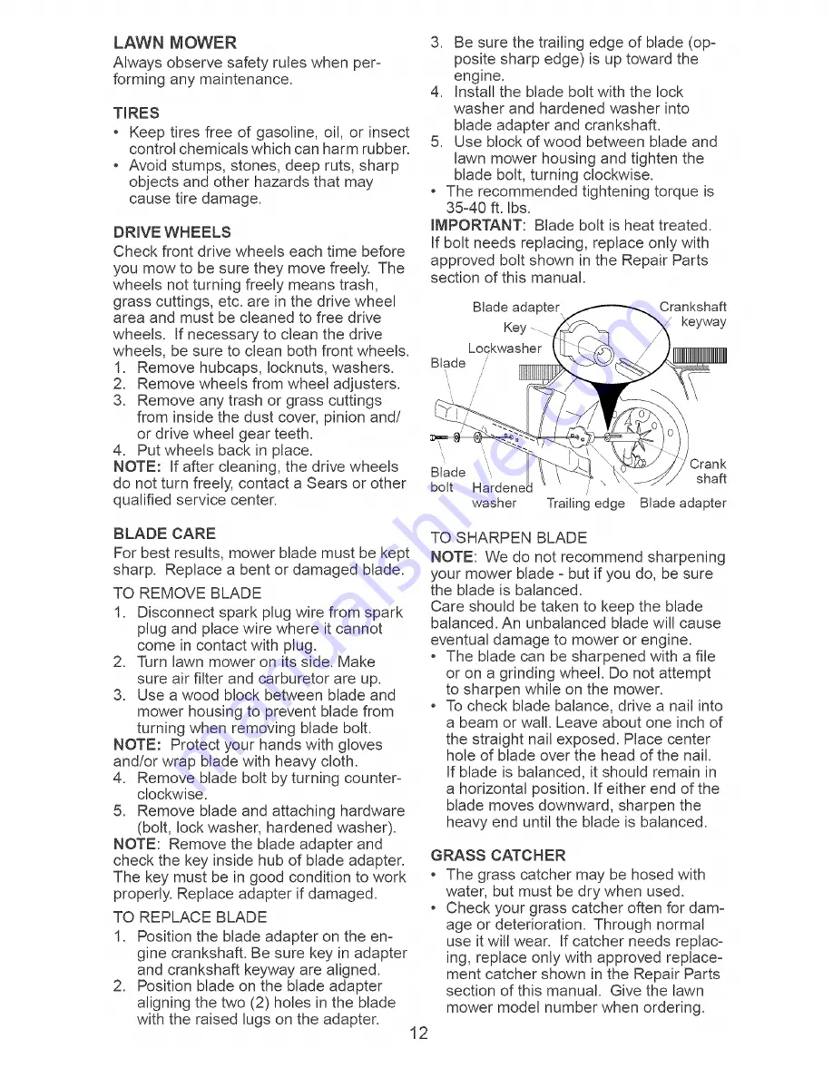 Craftsman 917.378990 Owner'S Manual Download Page 12