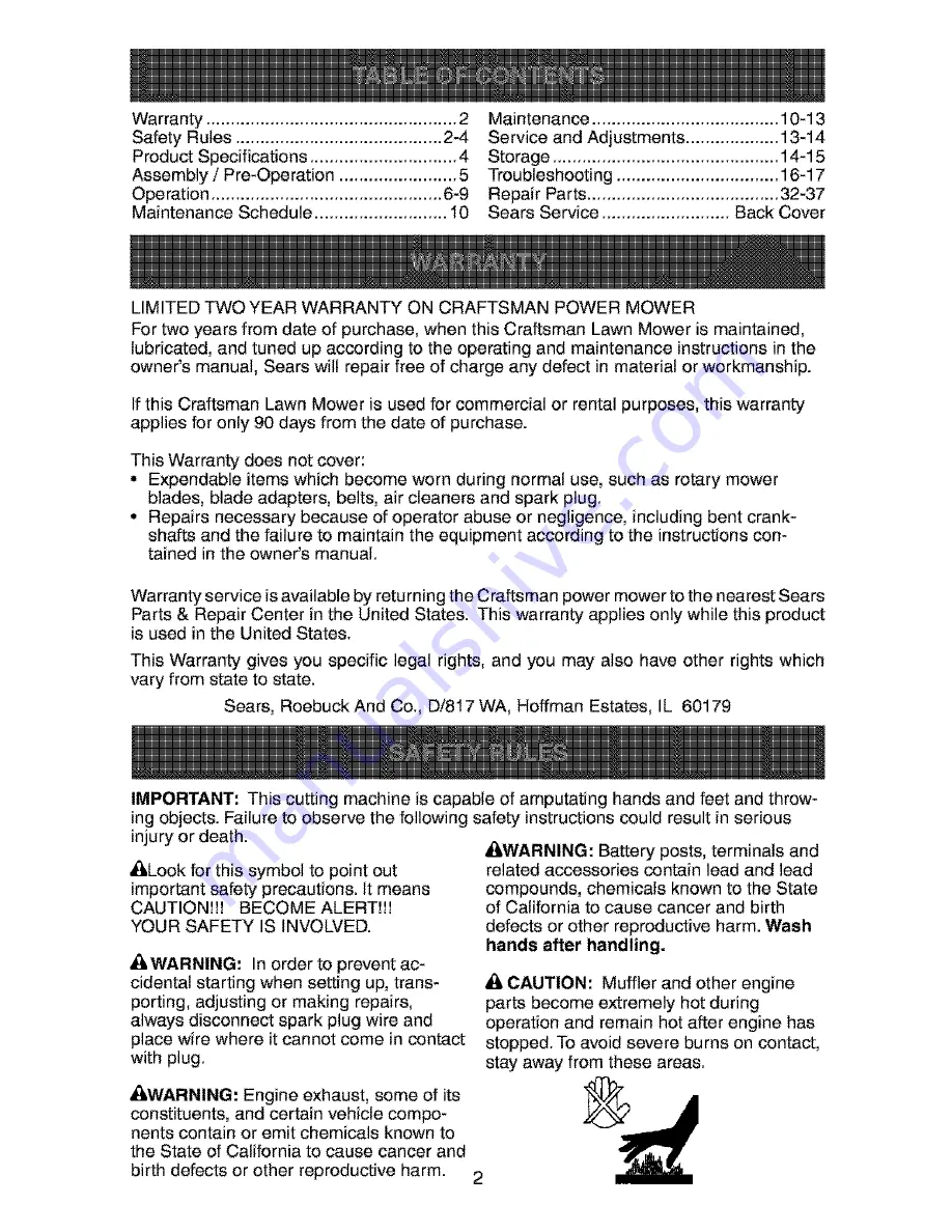 Craftsman 917.379070 Owner'S Manual Download Page 2