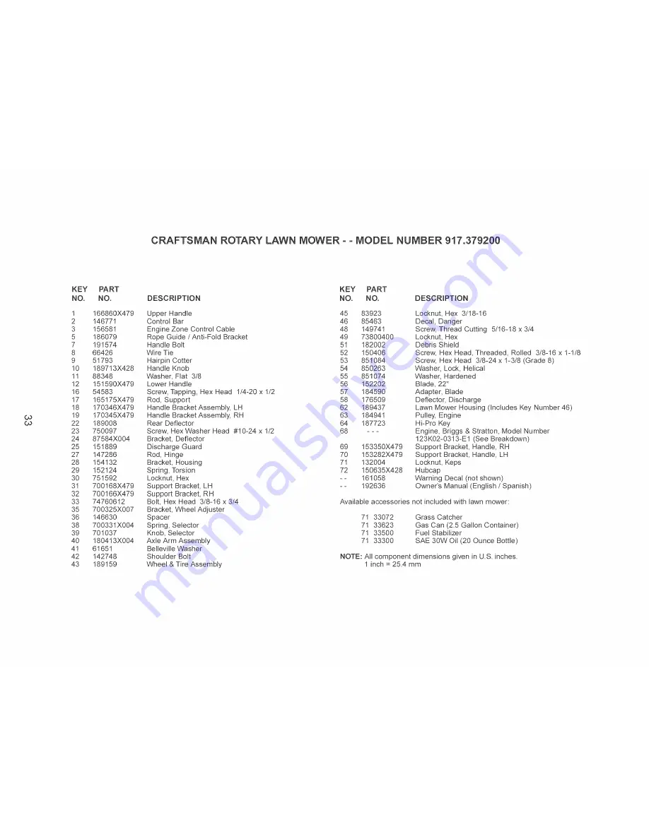 Craftsman 917.379200 Owner'S Manual Download Page 33