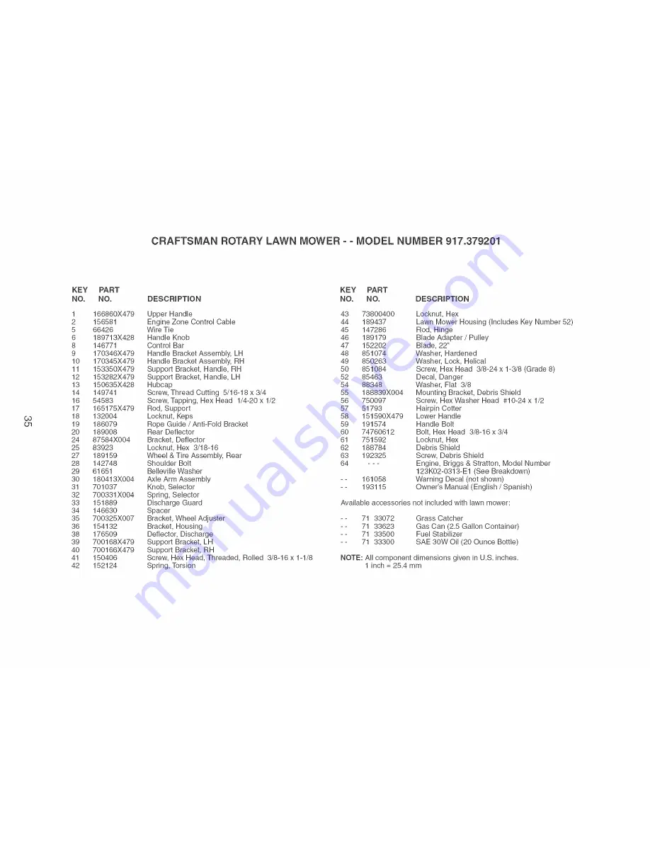 Craftsman 917.379201 Owner'S Manual Download Page 35