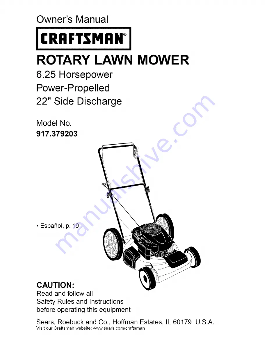 Craftsman 917.379203 Owner'S Manual Download Page 1