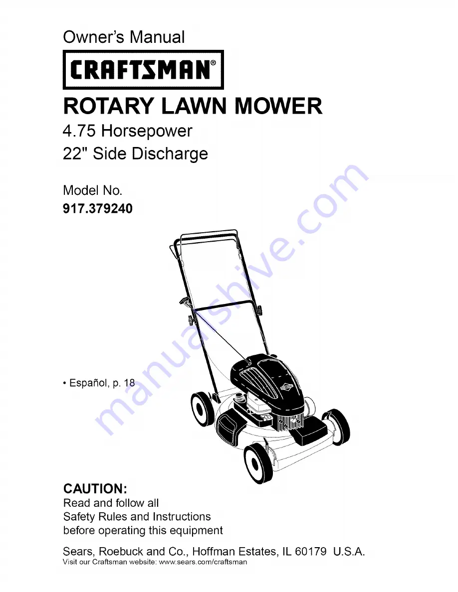 Craftsman 917.379240 Owner'S Manual Download Page 1