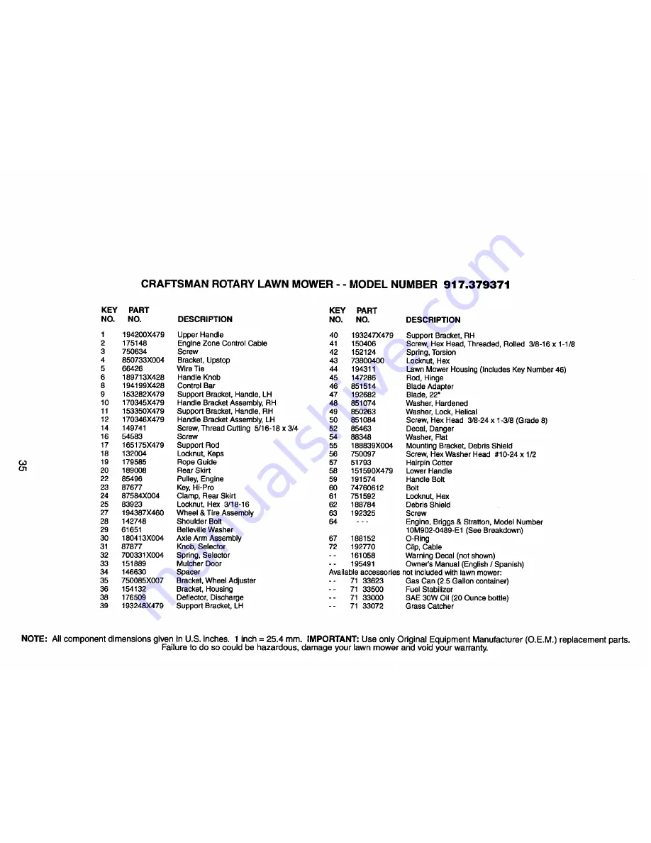 Craftsman 917.379371 Owner'S Manual Download Page 35