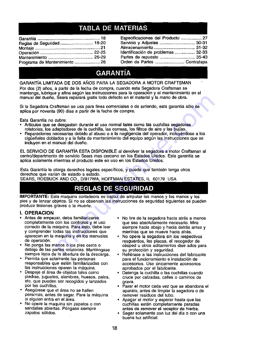 Craftsman 917.379431 Owner'S Manual Download Page 18