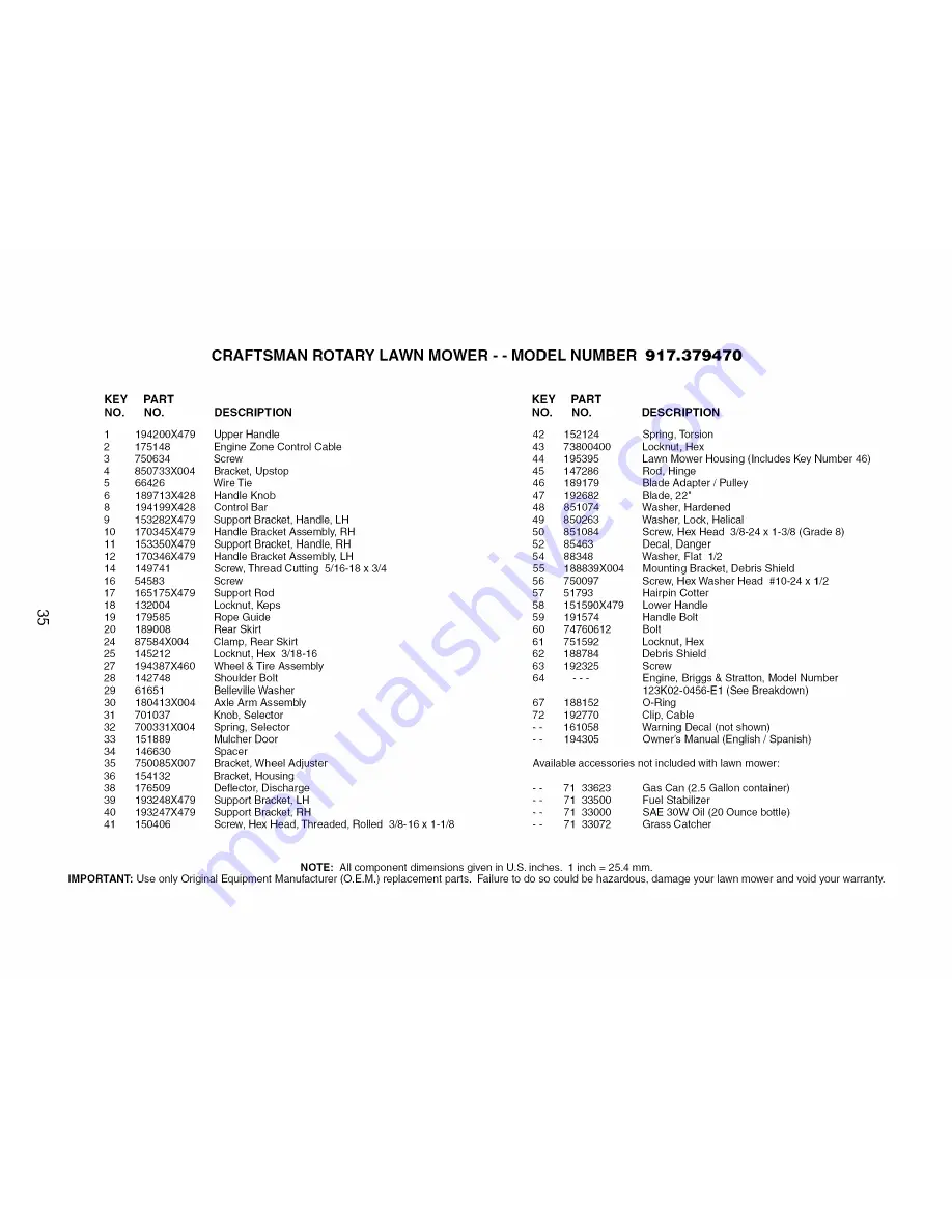 Craftsman 917.379470 Owner'S Manual Download Page 35