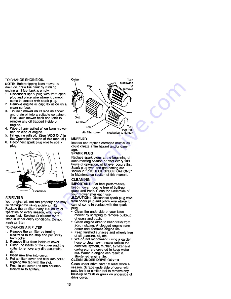 Craftsman 917.379611 Owner'S Manual Download Page 13