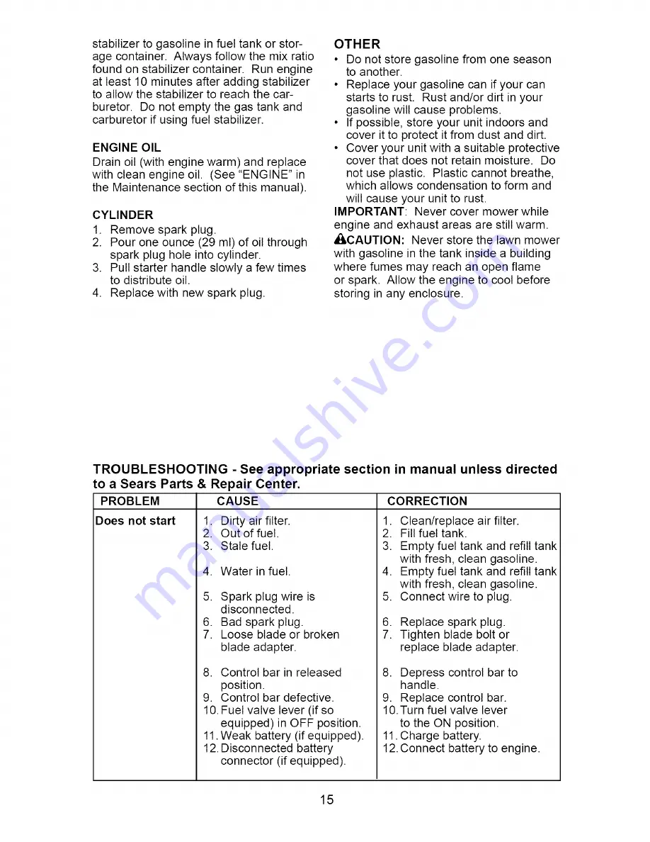 Craftsman 917.385122 Owner'S Manual Download Page 15