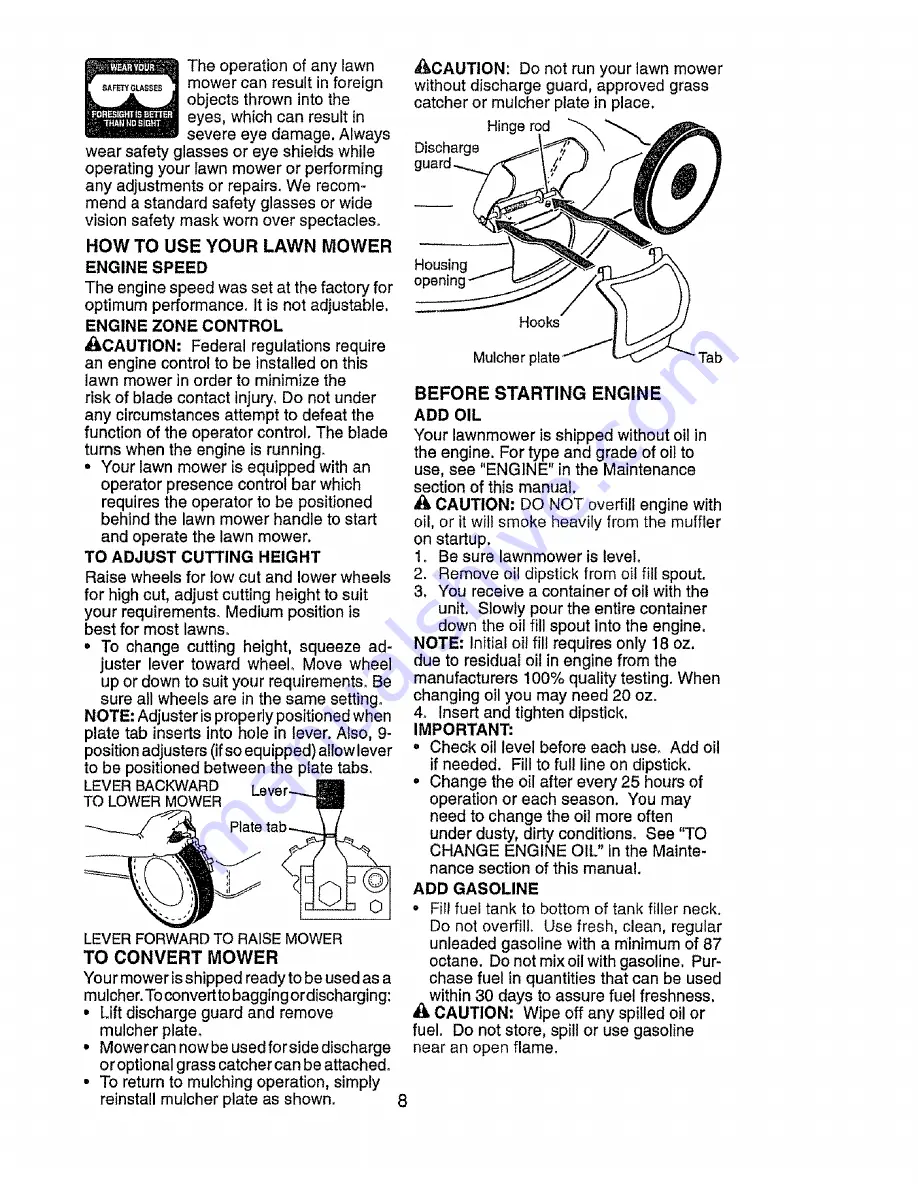 Craftsman 917.385125 Owner'S Manual Download Page 8