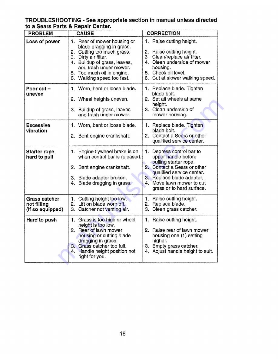 Craftsman 917.385125 Owner'S Manual Download Page 16