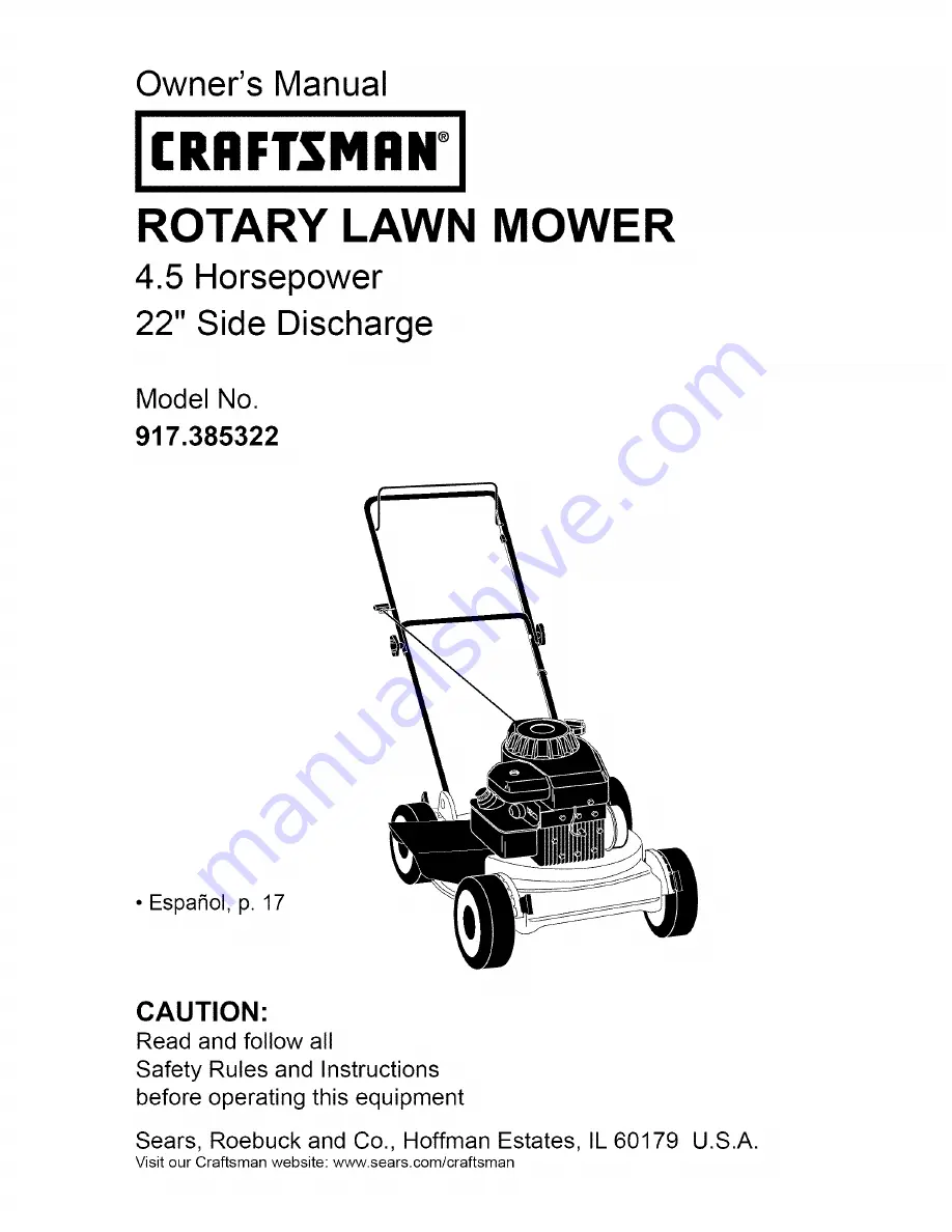 Craftsman 917.385322 Скачать руководство пользователя страница 1