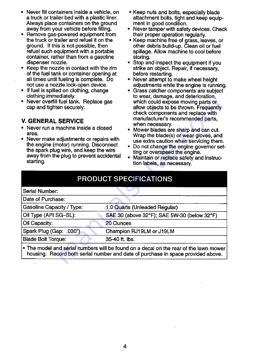 Craftsman 917.385340 Owner'S Manual Download Page 4