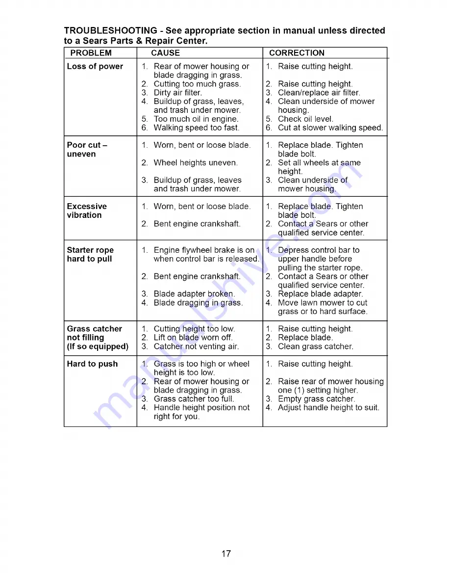 Craftsman 917.385352 Owner'S Manual Download Page 17