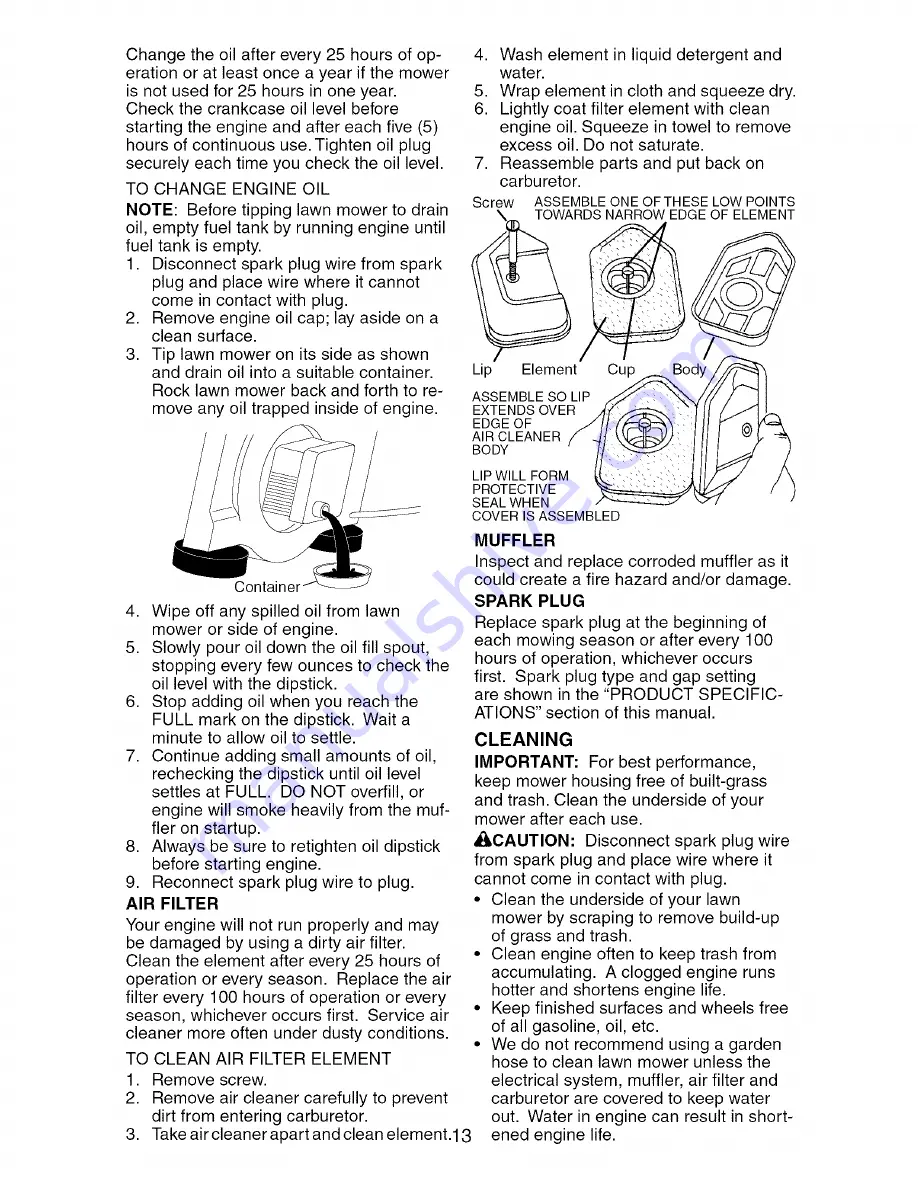 Craftsman 917.385390 Owner'S Manual Download Page 13