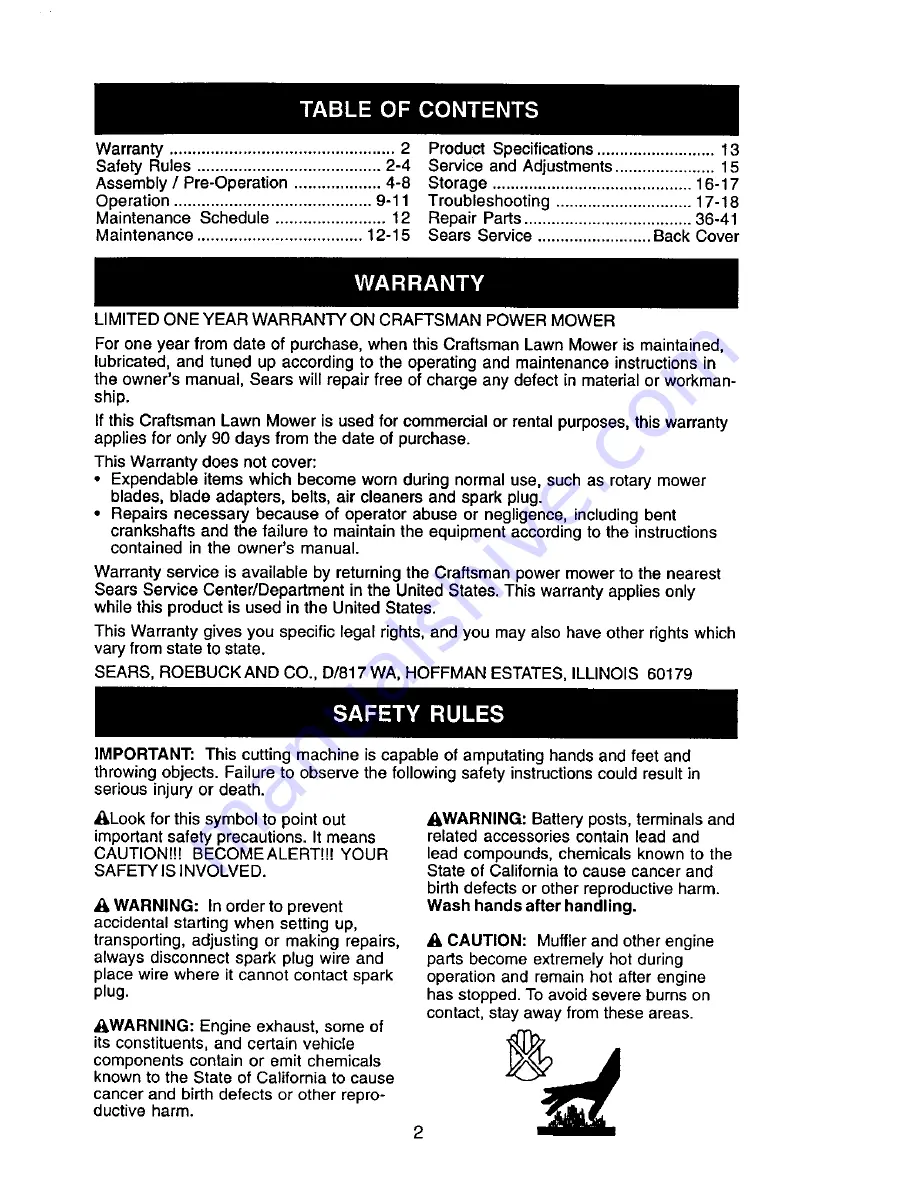 Craftsman 917.386082 Owner'S Manual Download Page 2