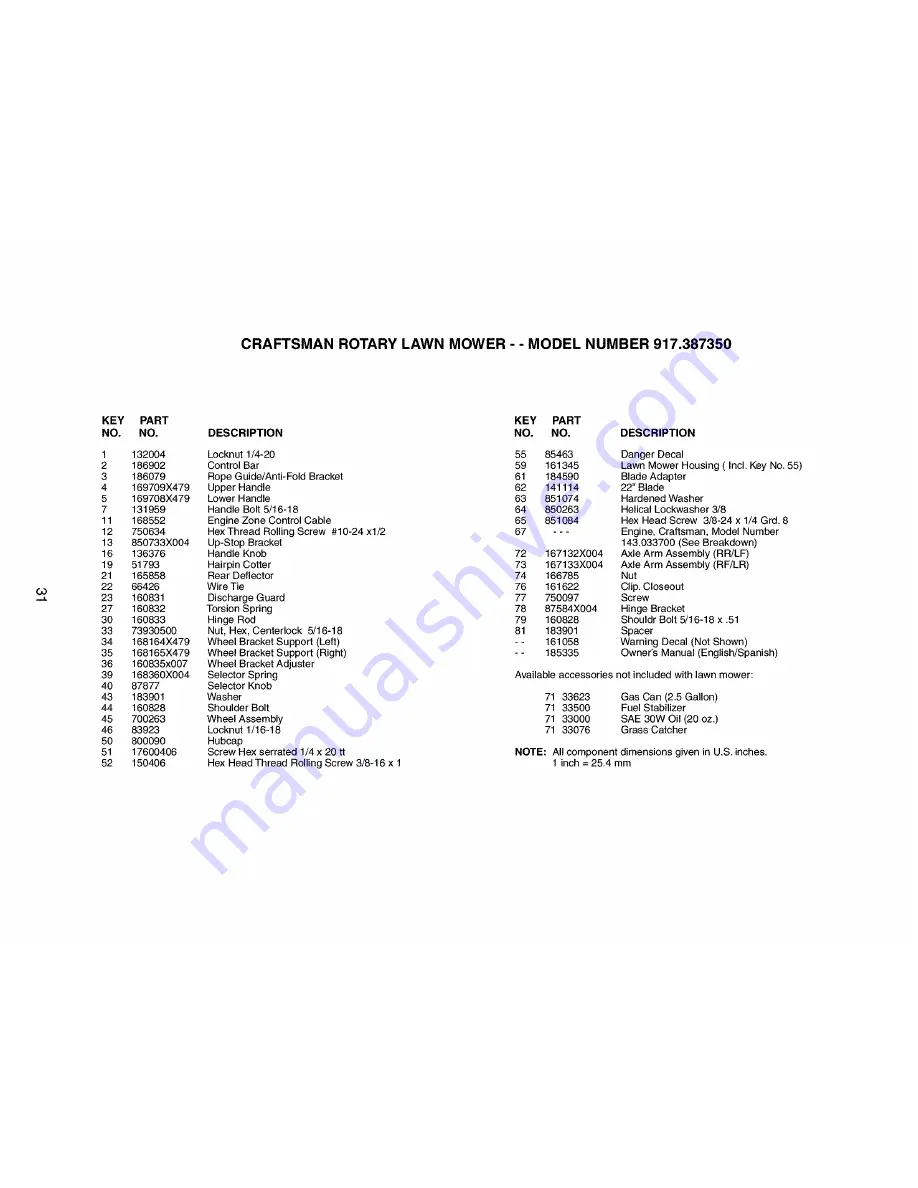 Craftsman 917.387350 Owner'S Manual Download Page 31