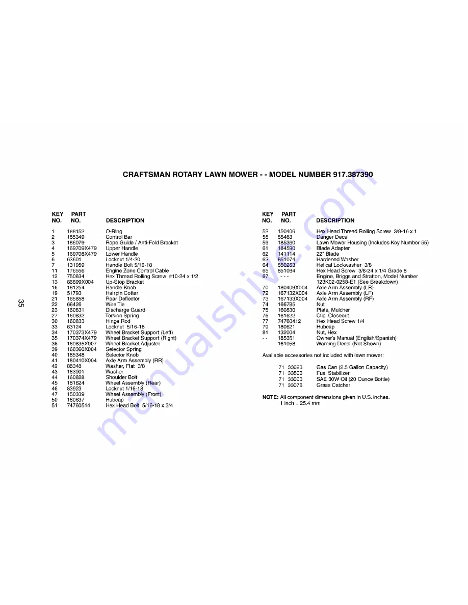 Craftsman 917.387390 Owner'S Manual Download Page 35