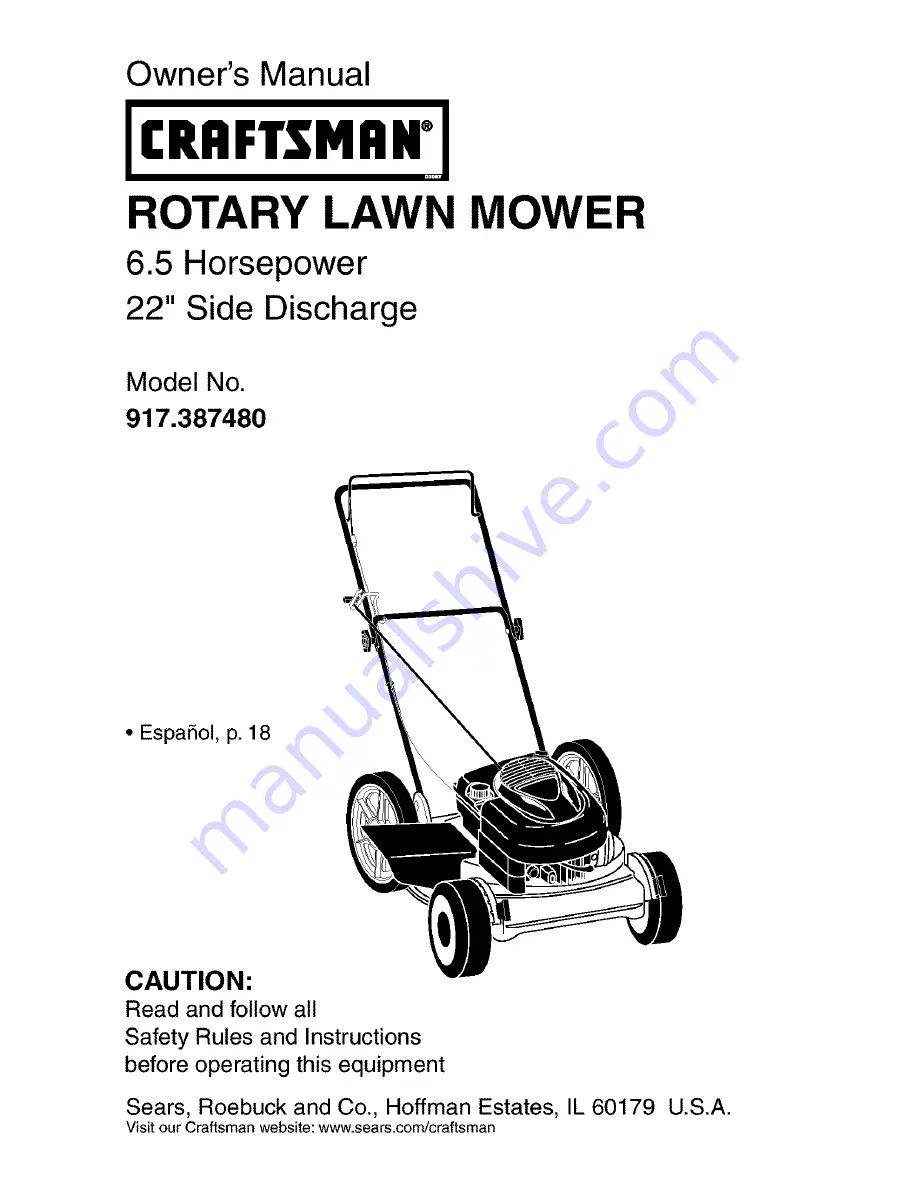 Craftsman 917.387480 Owner'S Manual Download Page 1