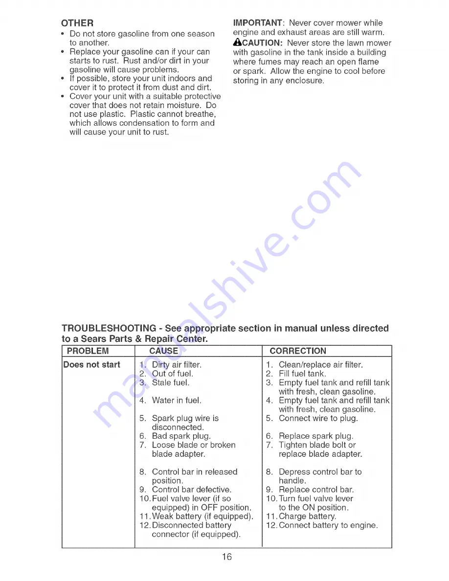 Craftsman 917.387580 Owner'S Manual Download Page 16