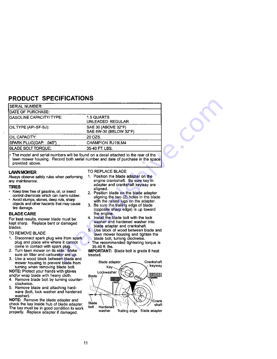 Craftsman 917.388021 Owner'S Manual Download Page 11