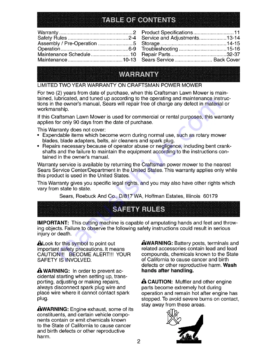 Craftsman 917.388040 Owner'S Manual Download Page 2