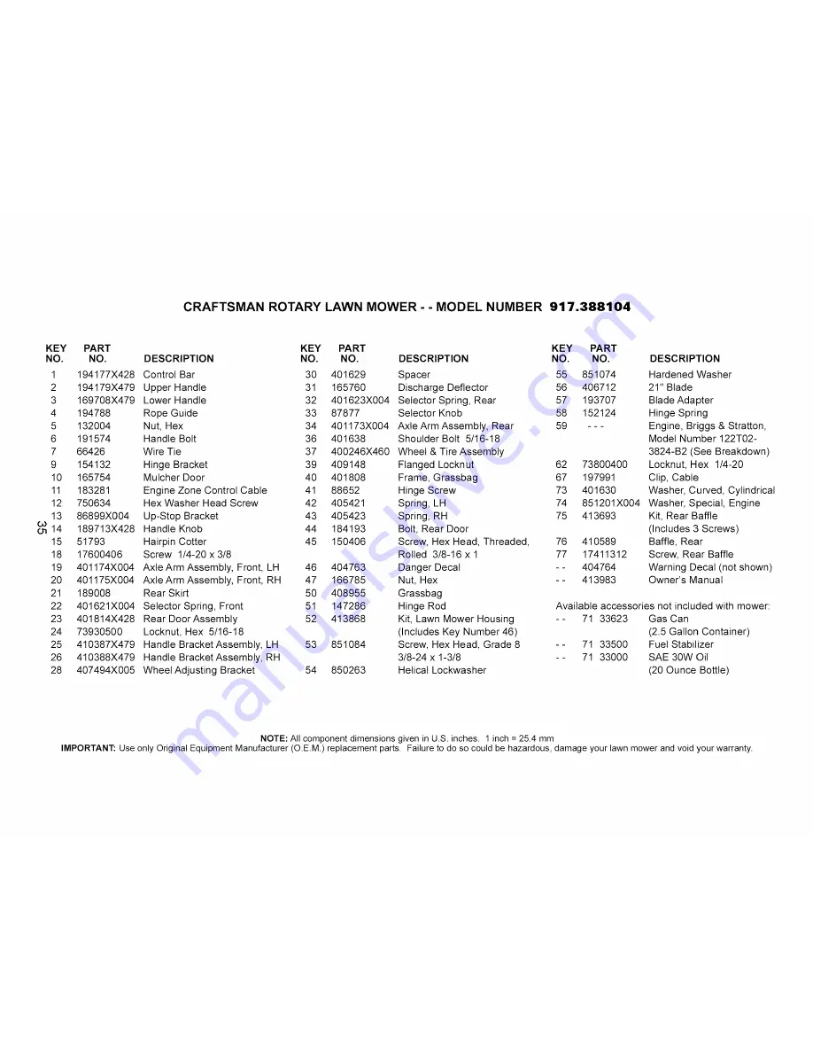 Craftsman 917.388104 Owner'S Manual Download Page 35