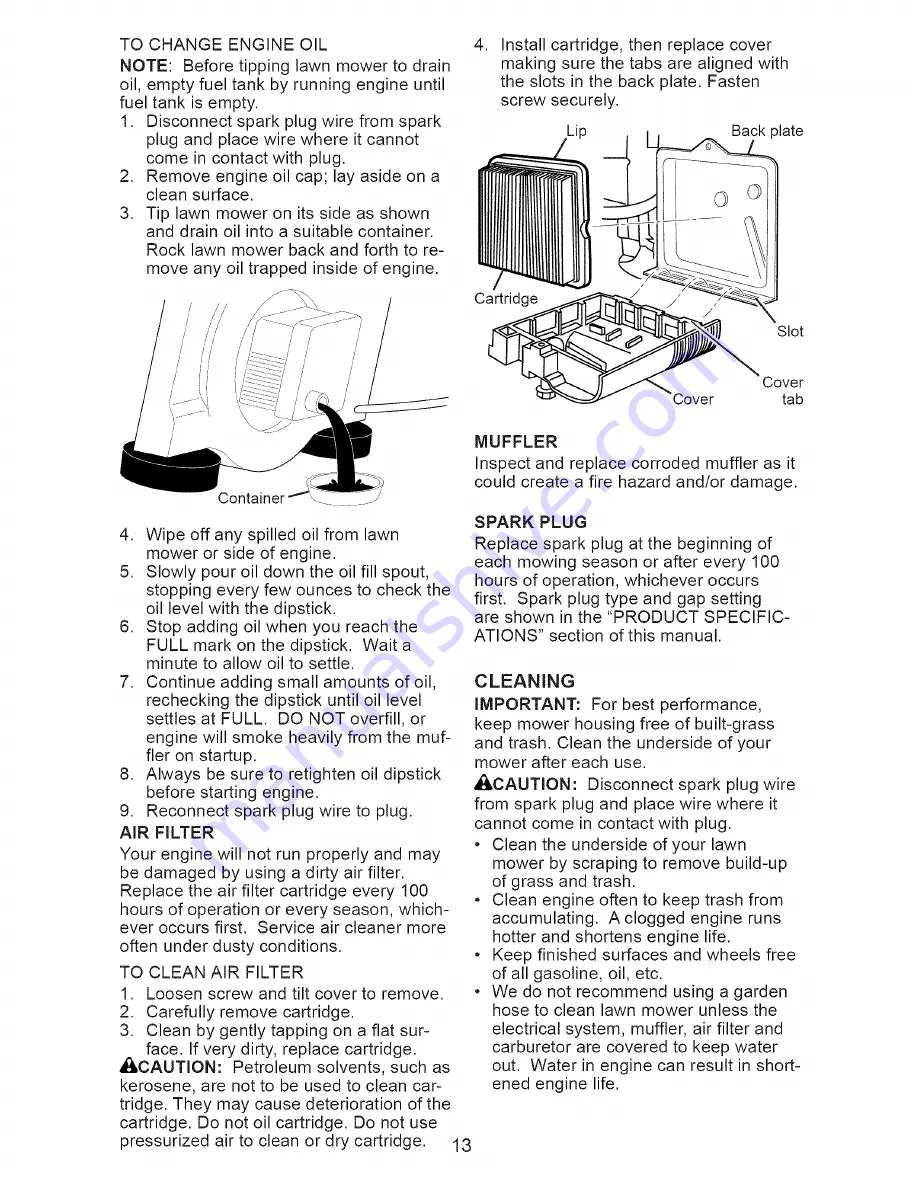 Craftsman 917.388109 Owner'S Manual Download Page 13