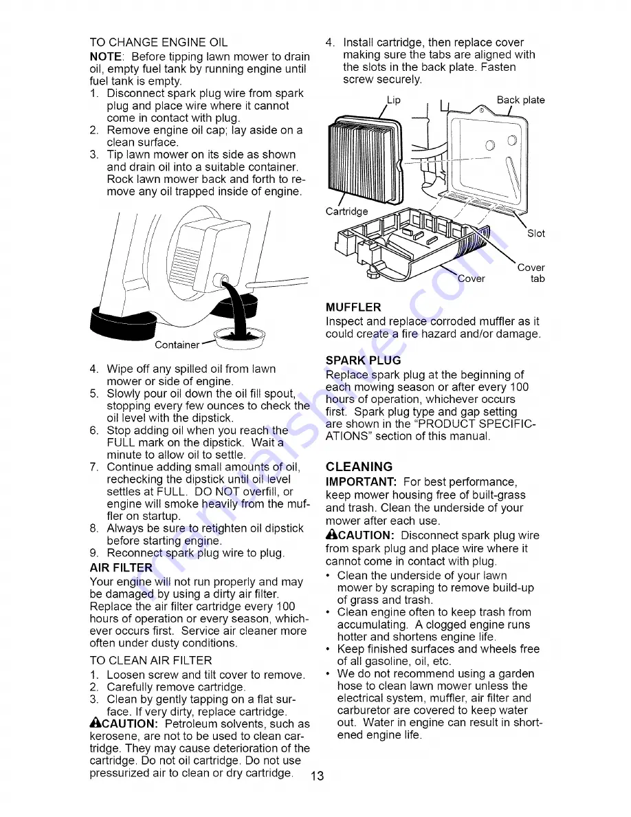 Craftsman 917.388113 Owner'S Manual Download Page 13