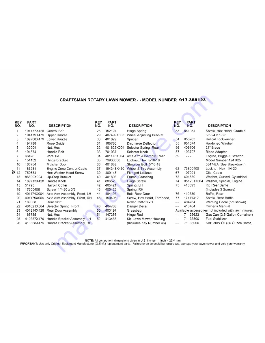 Craftsman 917.388123 Owner'S Manual Download Page 35