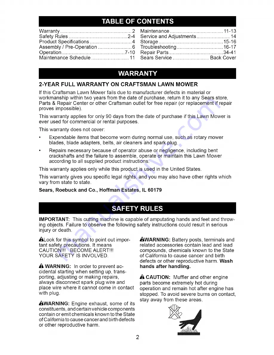 Craftsman 917.388127 Owner'S Manual Download Page 2