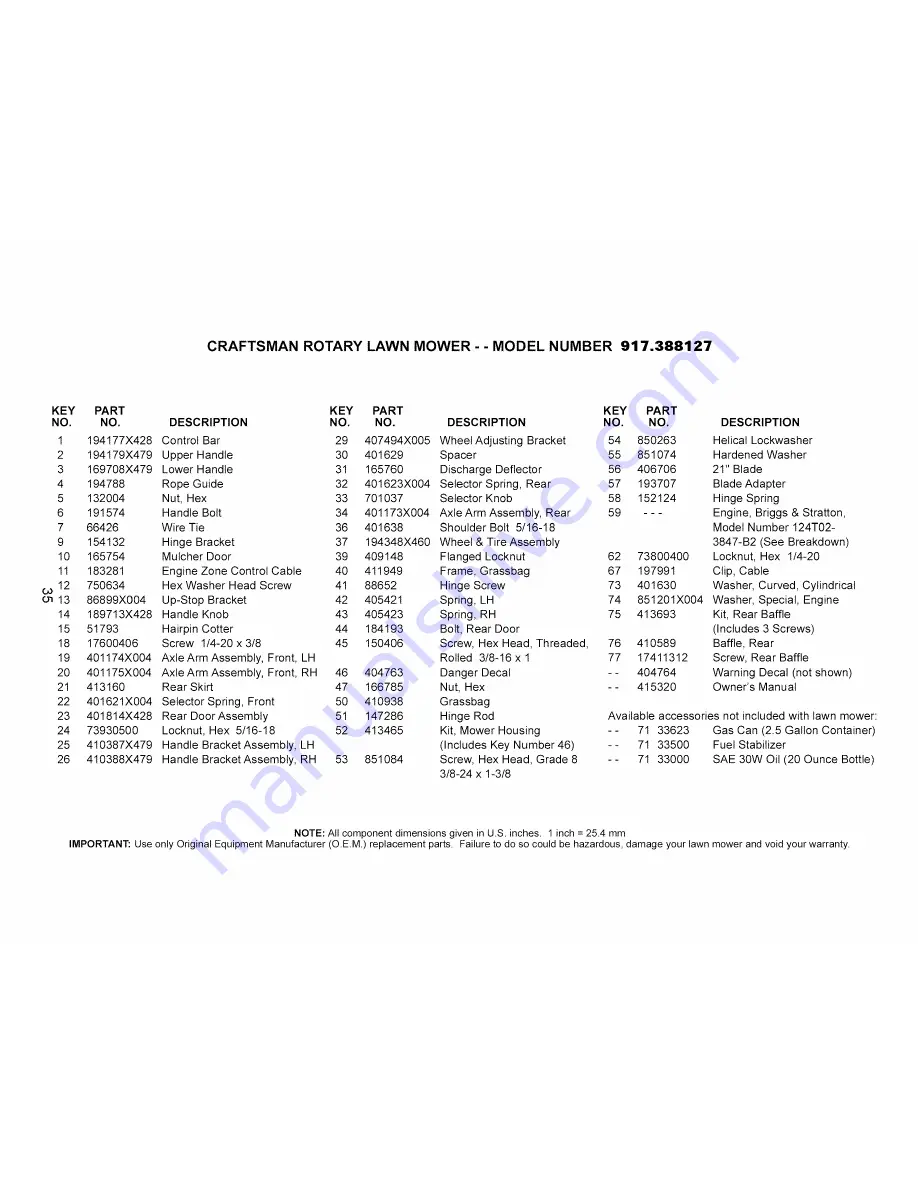 Craftsman 917.388127 Owner'S Manual Download Page 35