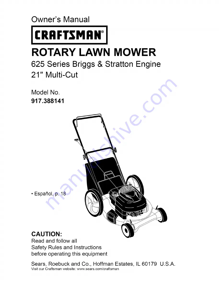 Craftsman 917.388141 Owner'S Manual Download Page 1