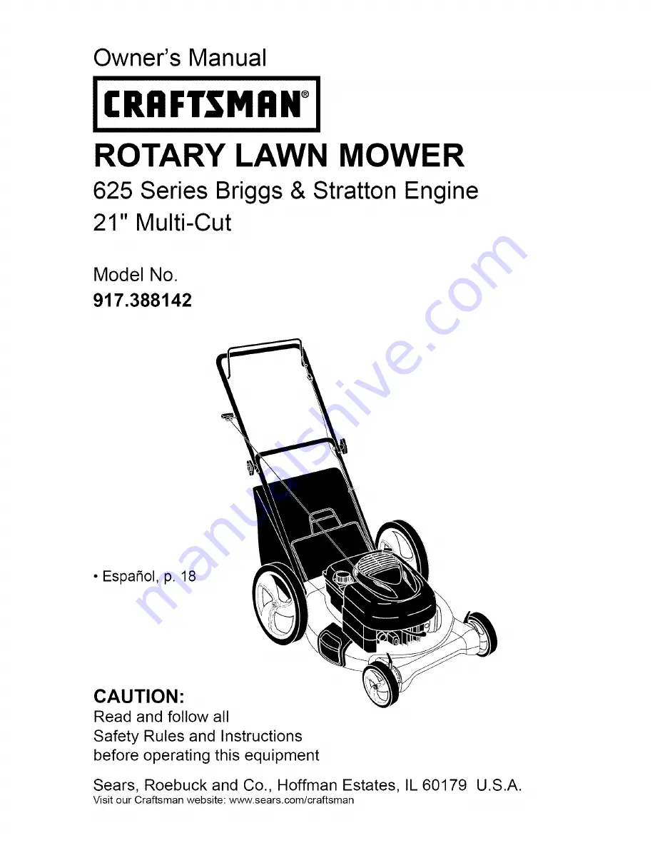 Craftsman 917.388142 Скачать руководство пользователя страница 1