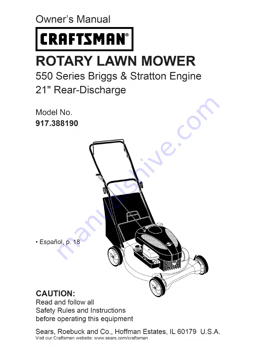 Craftsman 917.388190 Скачать руководство пользователя страница 1