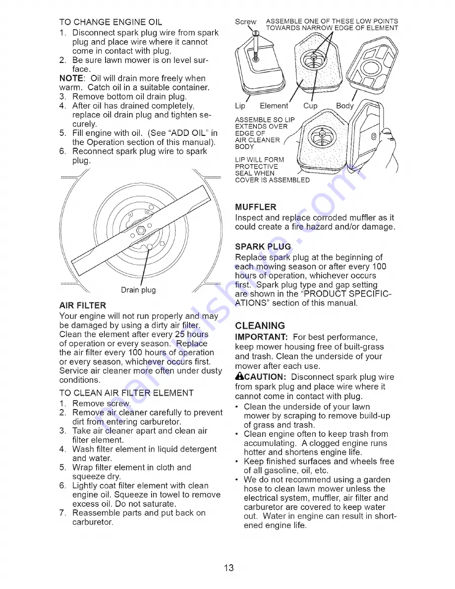 Craftsman 917.388190 Owner'S Manual Download Page 13