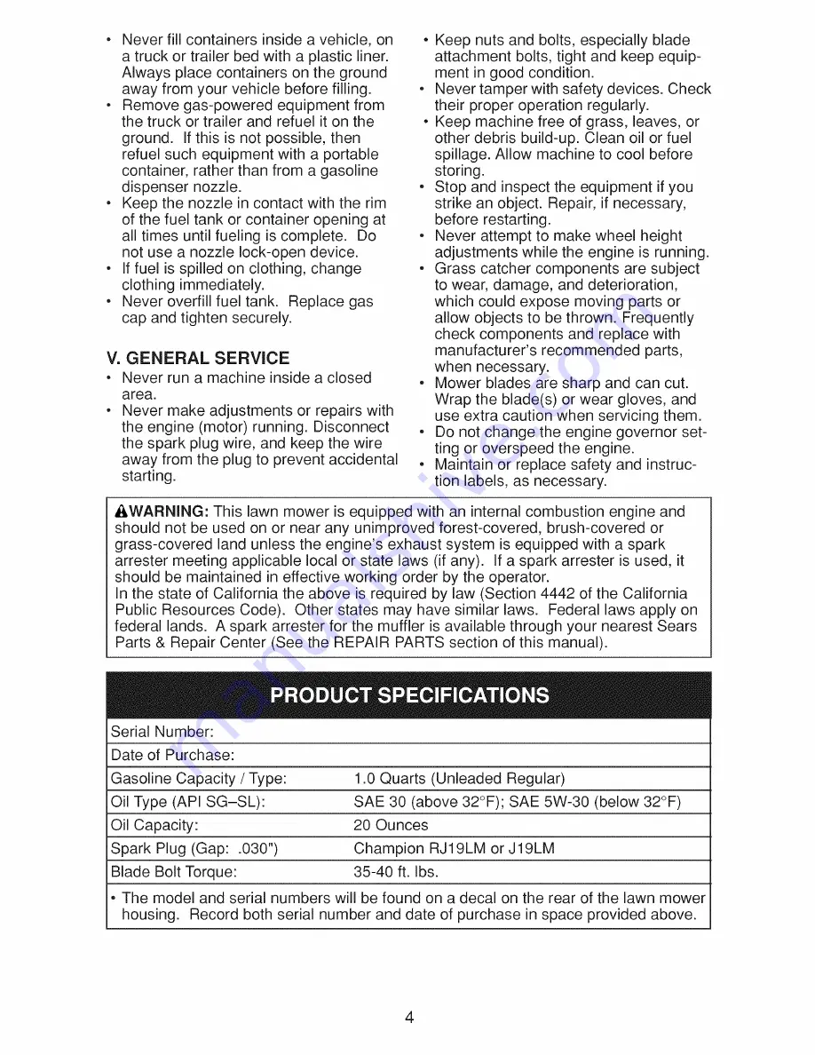 Craftsman 917.388193 Owner'S Manual Download Page 48