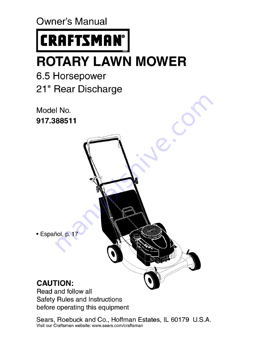 Craftsman 917.388511 Скачать руководство пользователя страница 1