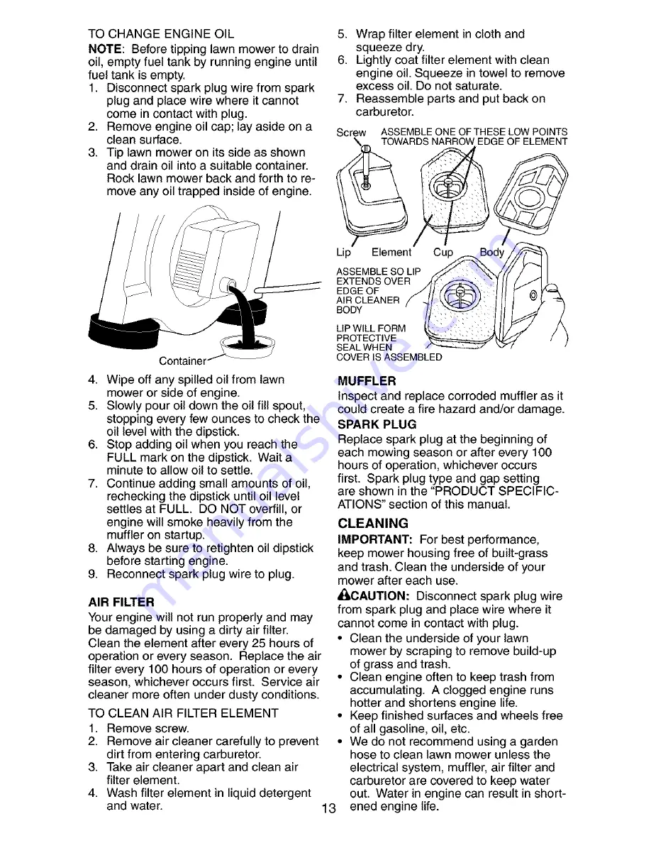 Craftsman 917.388562 Owner'S Manual Download Page 13