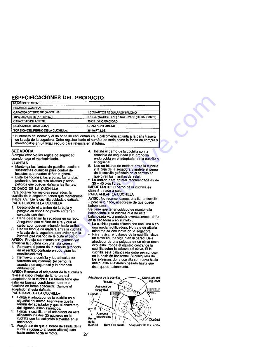 Craftsman 917.388611 Owner'S Manual Download Page 27