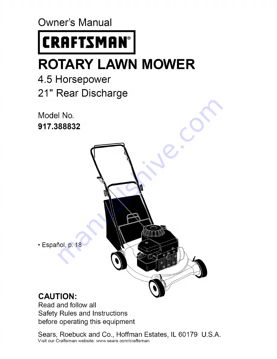 Craftsman 917.388832 Owner'S Manual Download Page 1