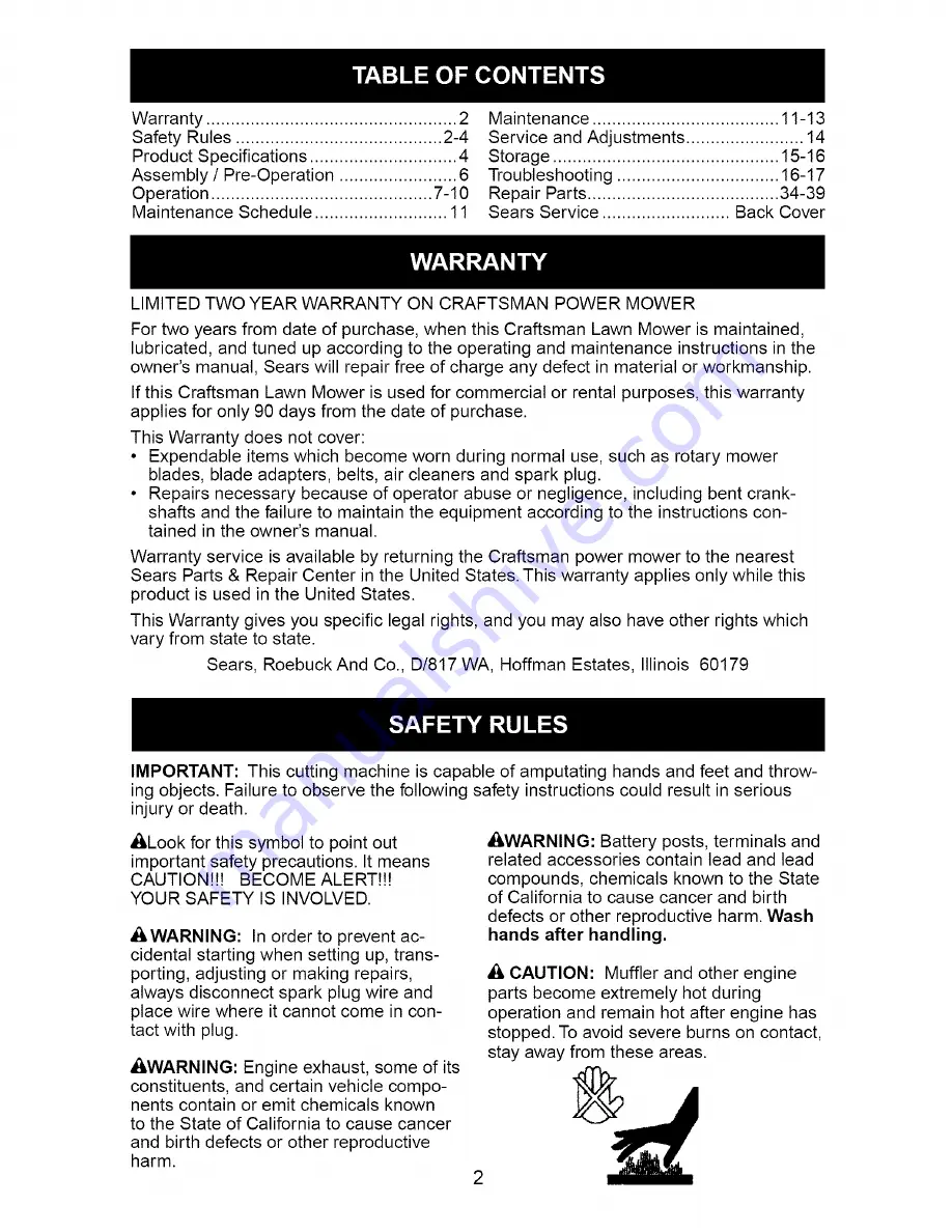 Craftsman 917.388832 Owner'S Manual Download Page 2