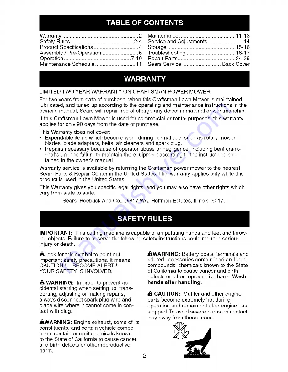 Craftsman 917.388842 Owner'S Manual Download Page 2