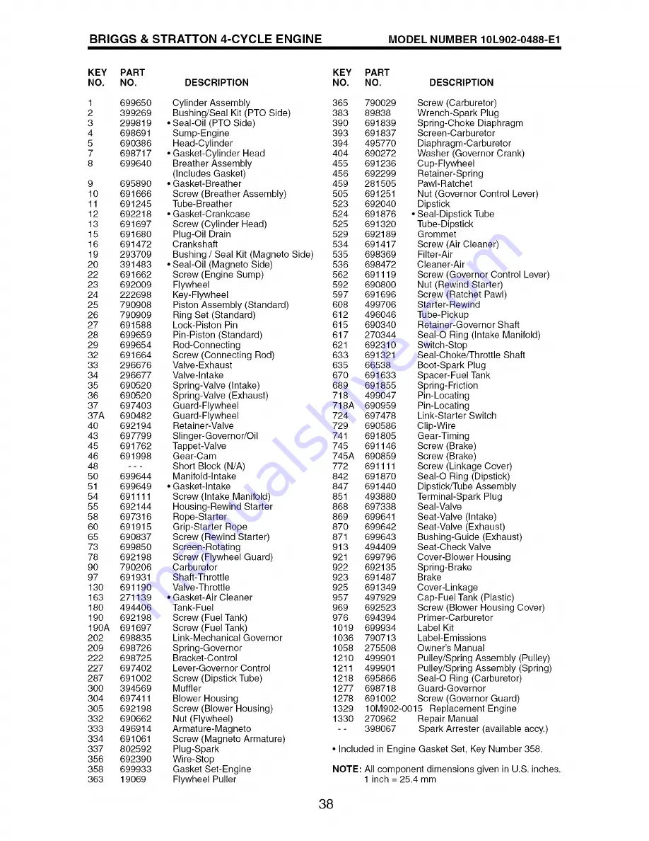 Craftsman 917.388842 Owner'S Manual Download Page 38